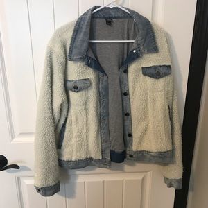 NWOT Denim and Sherpa Jacket